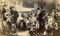 Elizabeth Fry reading to inmates